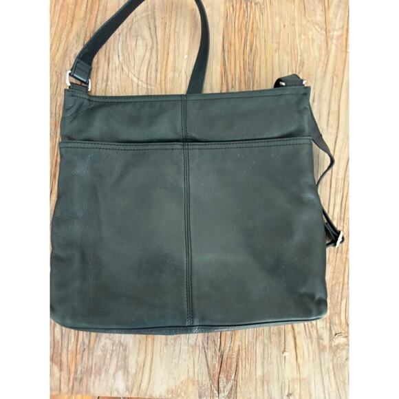 Margot Black Leather Crossbody Shoulder Bag Purse - Picture 3 of 5